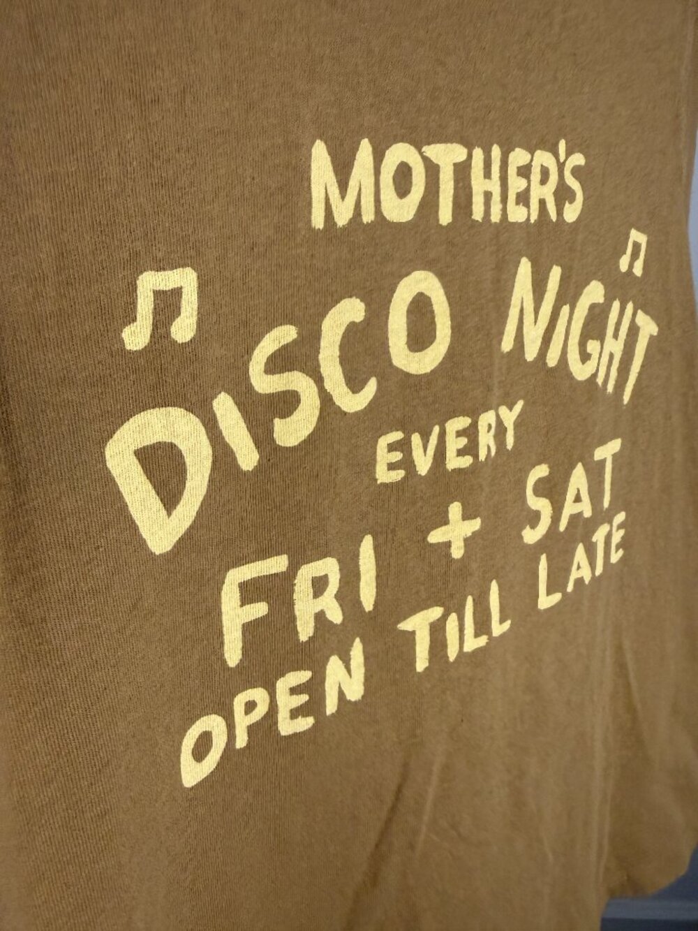 MOTHER "Mother's Disco Night" Graphic Muscle Tank – S- Olive Green- MSRP $100 - Picture 6 of 9